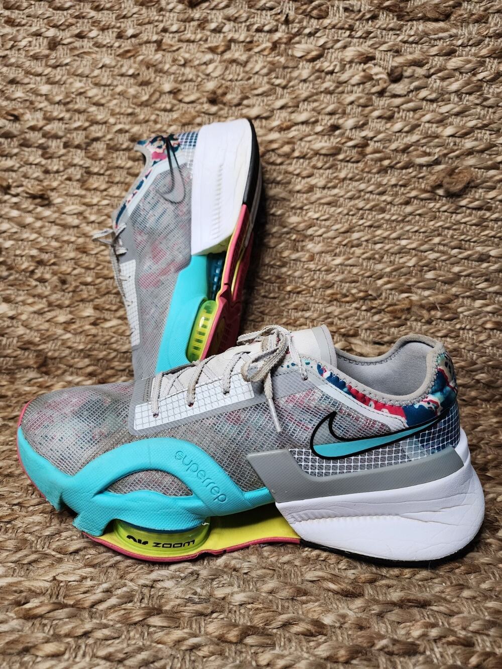 Nike Womens Gray Air Zoom SuperRep 3 Lace Up Athletic Training Shoes Size US 11